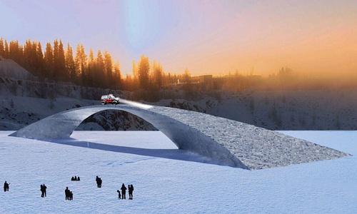 Cầu băng dài nhất thế giới có thể chịu tải xe hai tấn